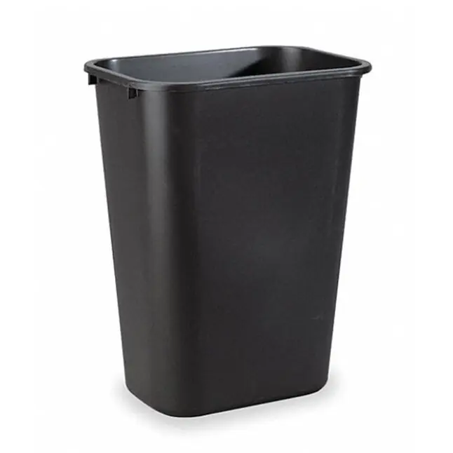 Rubbermaid Utility 10.25-Gallons Black Plastic Trash Can Indoor