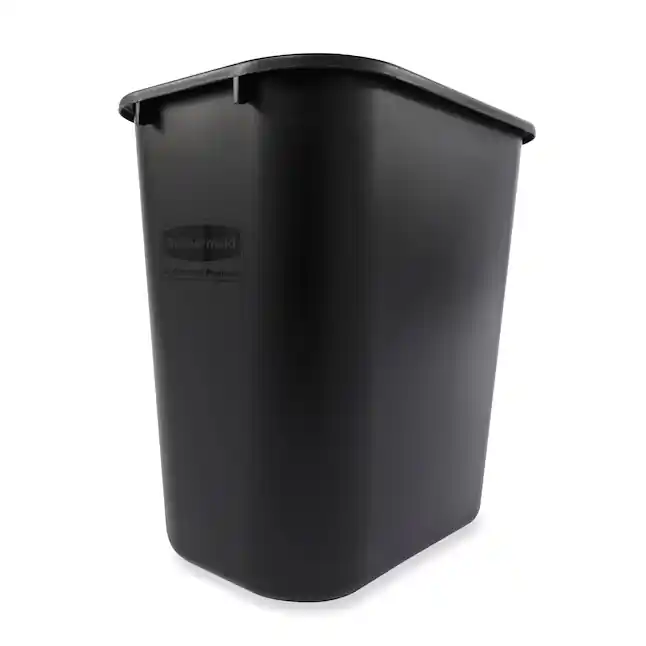 Rubbermaid 7-Gallons Black Plastic Kitchen Trash Can Indoor