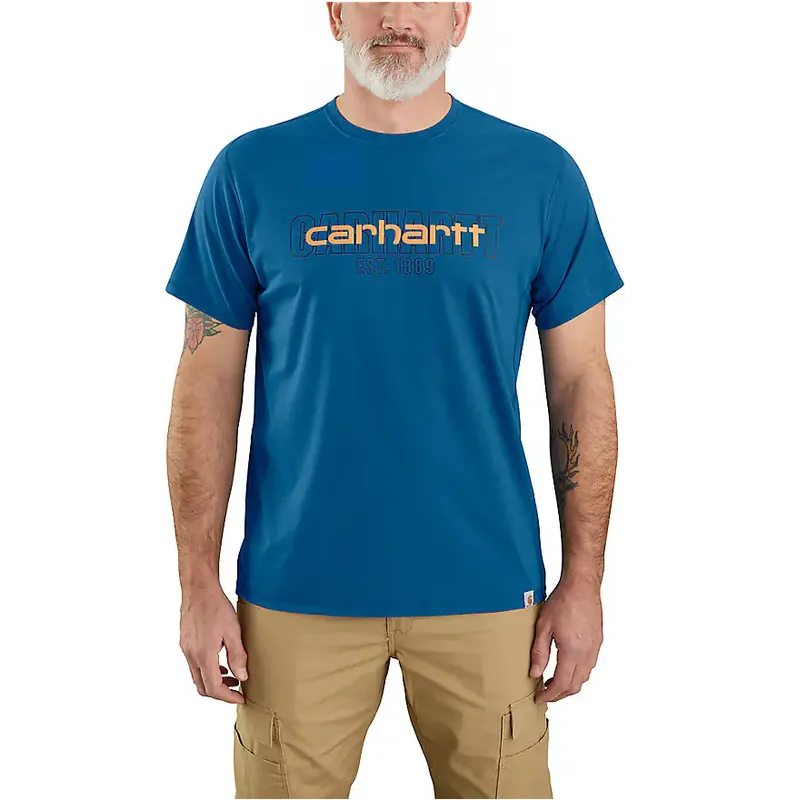 Carhartt Force Men‘s Short Sleeve Graphic Logo T-Shirt Huron 106653-446
