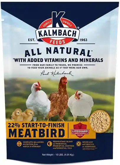 Kalmbach All Natural Start to Finish Meatbird 22% Protein Crumble Poultry Feed 10lbs