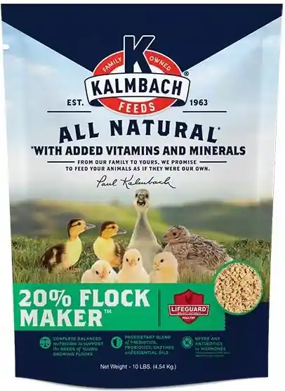 Kalmbach Flock Maker Growing Mixed Flocks 20% Protein Crumbles Poultry Feed 10lbs