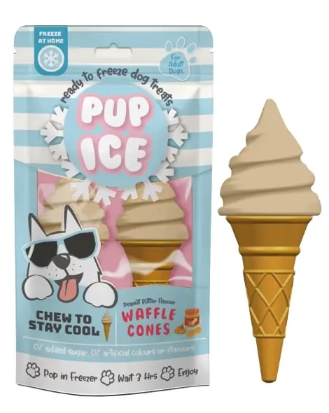 SPOT Waffle Cone Vanilla & Peanut Butter Flavor Dog Treats