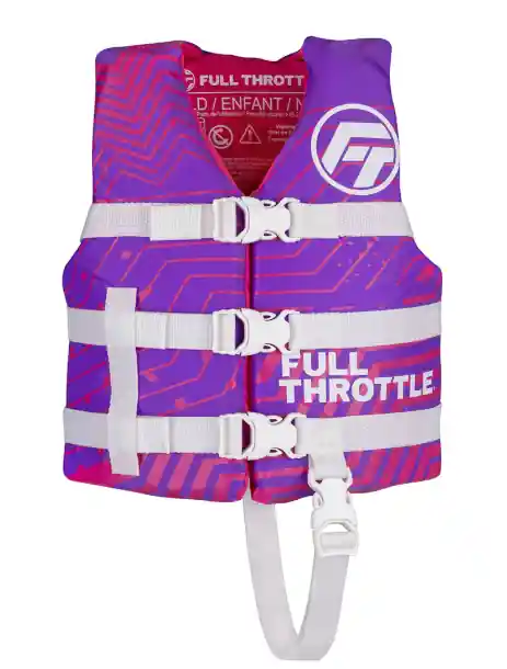 Full Throttle Child Nylon Life Jacket - Purple