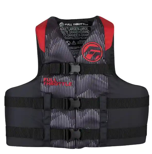 Full Throttle Adult Nylon Life Jacket - Red 2XL/4XL
