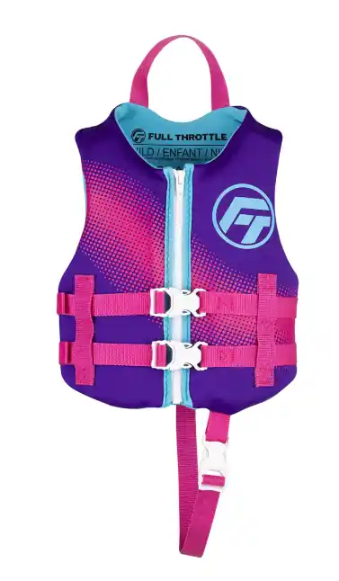 Full Throttle Rapid-Dry Life Jacket - Child (33-55 lbs) - Purple