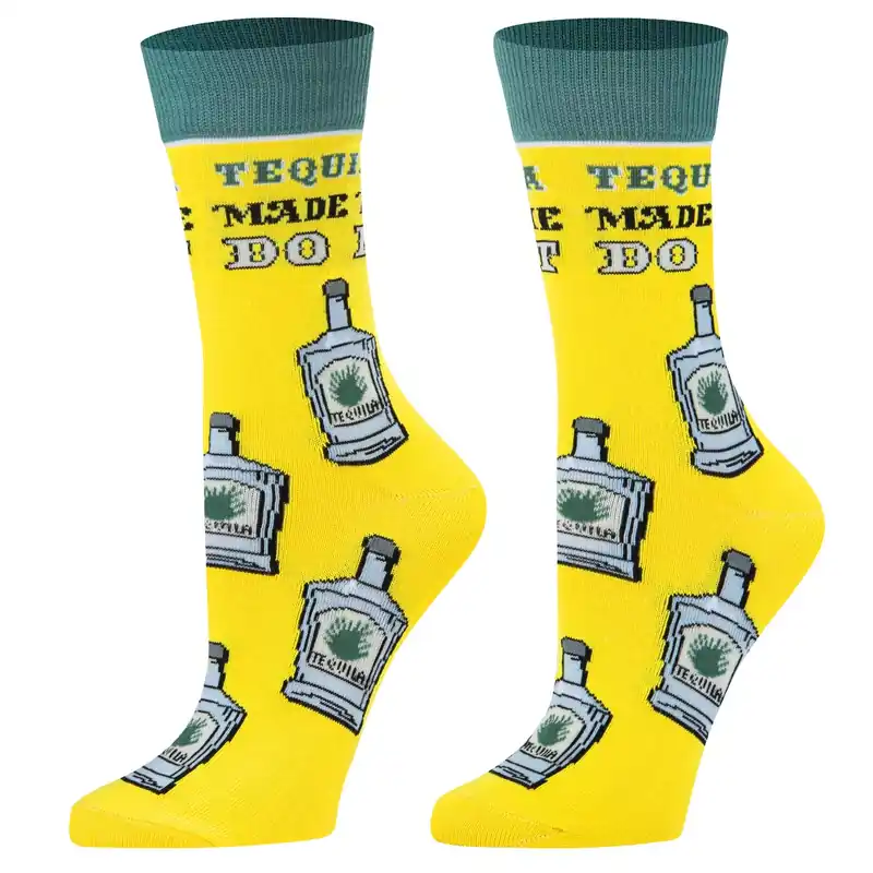 Crazy Socks Fun Prints Crew Socks - Tequila Made Me Do It