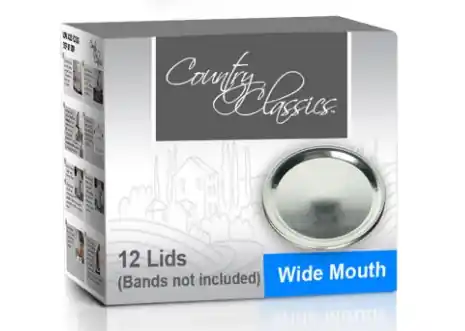 Country Classics Wide Mouth Canning Jar Lids 12Pk