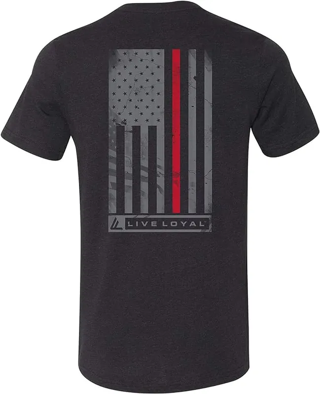 SRVS Unisex LoyalTee USA Flag T-Shirt - Black