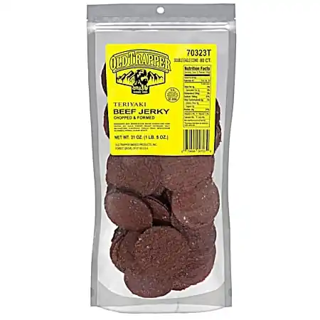 Old Trapper Teriyaki Traditional Style Double Eagle Coined Beef Jerky 21oz
