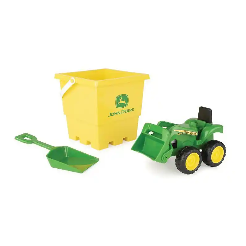 John Deere Toys Sand Pit Bucket Set, 18 Months and Up, Green/Yellow Green/Yellow - 47339