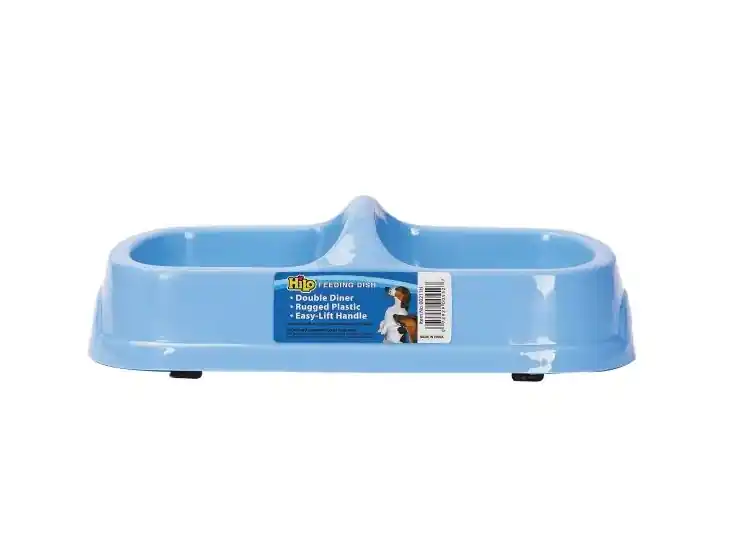 Hilo Rugged Plastic Double Diner Dog Feeding Bowls, Small, 5.5 oz, Plastic - 00211H