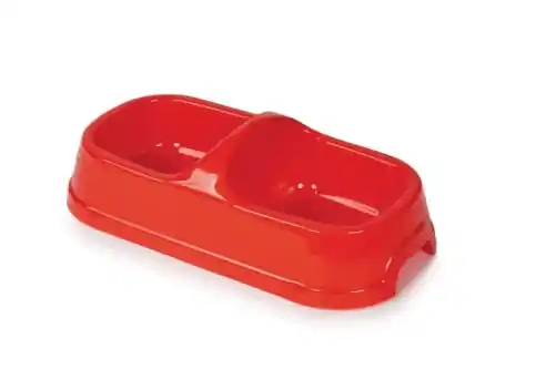 Hilo Rugged Plastic Double Diner Dog Feeding Bowls, Jumbo, 14 oz, Plastic - 00213H