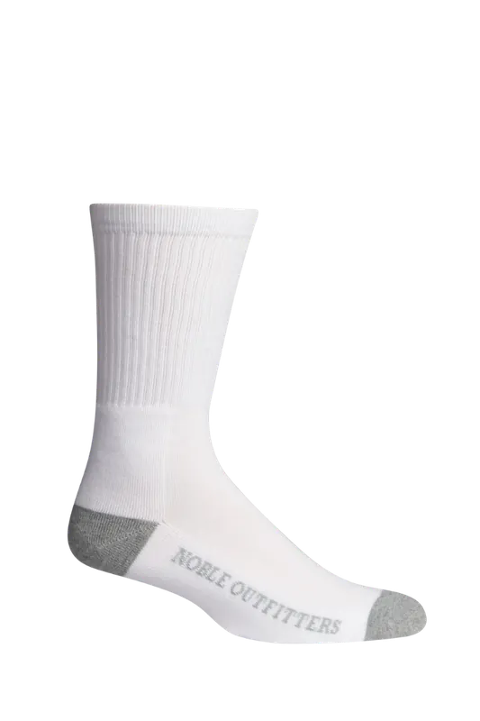 Noble Outfitters 61023-010 Men‘s Performance Crew Sock White 6Pk Medium