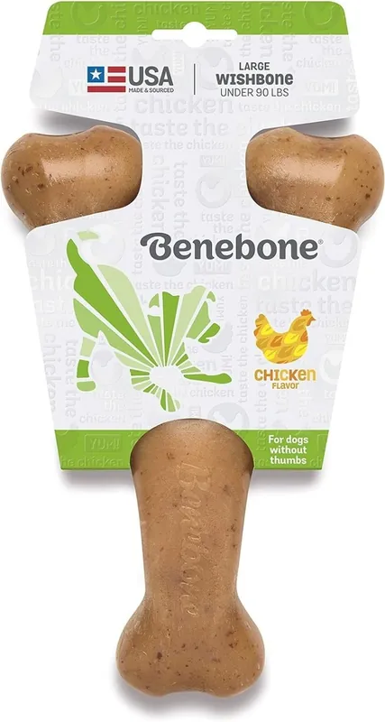 Benebone Chicken Flavored Wishbone Dog Chew Toy - Large