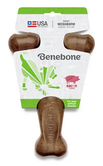Benebone Bacon Flavored Wishbone Dog Chew Toy - Giant