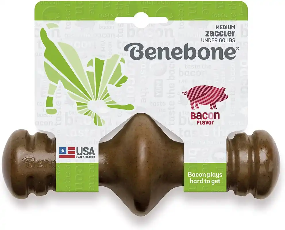 Benebone Bacon Flavored Zaggler Dog Chew Toy - Medium