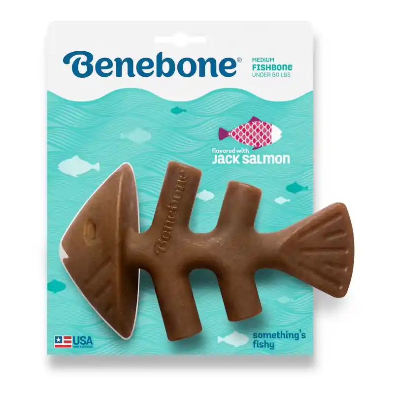 Benebone Fish Flavored Fish Bone Dog Chew Toy - Medium