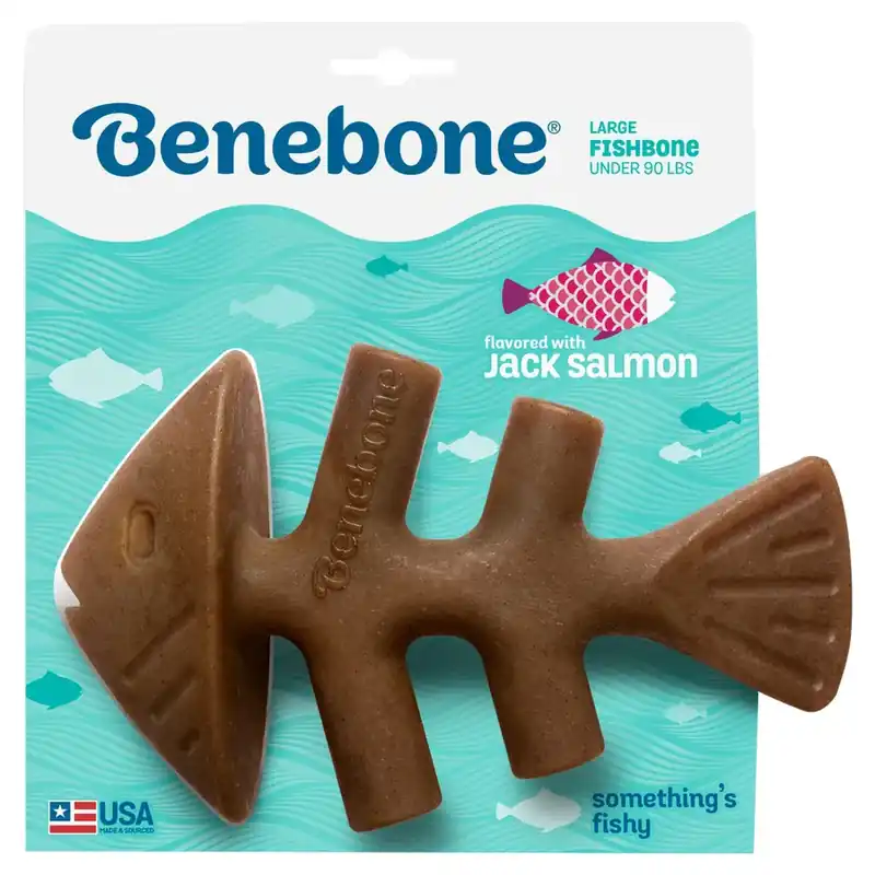 Benebone Fish Flavored Fish Bone Dog Chew Toy - Large