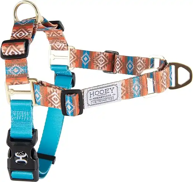 Hooey Nomad Dog Harness - Aztec Dirty Turquoise Print