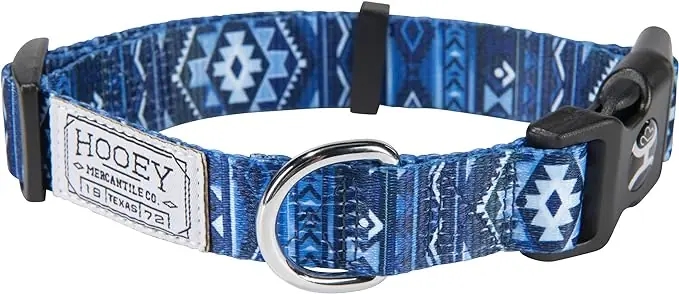Hooey Nomad Dog Collar - Blue Ombre Aztec Print
