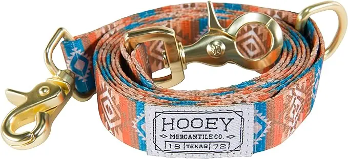 Hooey Nomad Dog Leash - Aztec Dirty Turquoise Print