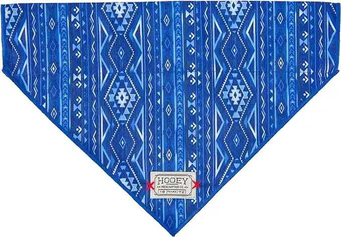 Hooey Nomad Dog Bandana - Blue Ombre Aztec Print