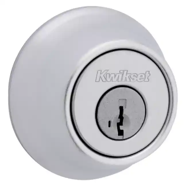 Kwikset Satin Chrome Exterior Single Cylinder Deadbolt Lock 66026DSMTCPRCAL