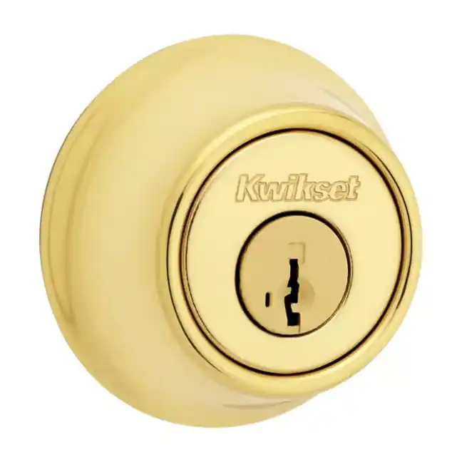 Kwikset Polished Brass Exterior Single Cylinder Deadbolt Lock 6603SMTCPRCALK6