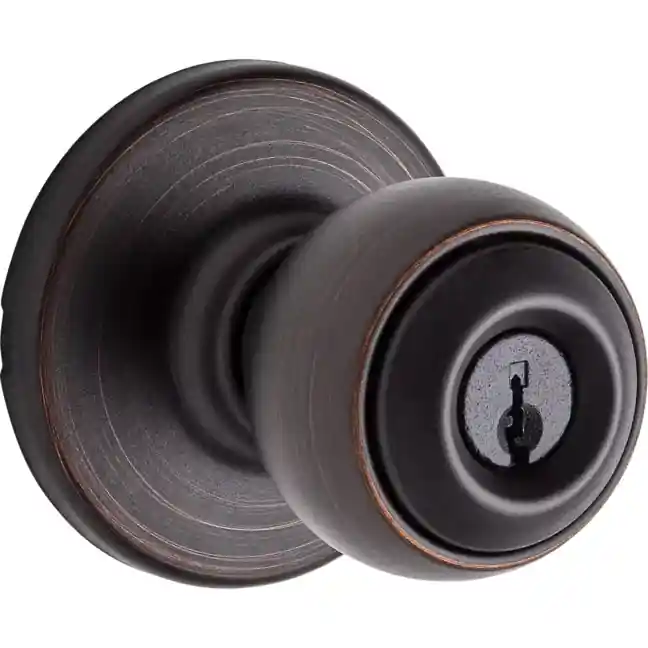 Kwikset Polo Venetian Bronze Keyed Door Knob 400P-11P CP