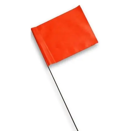 Blackburn High-Vis Vinyl Marking Flag w/30" Wire Staff Florescent Orange - 100pk