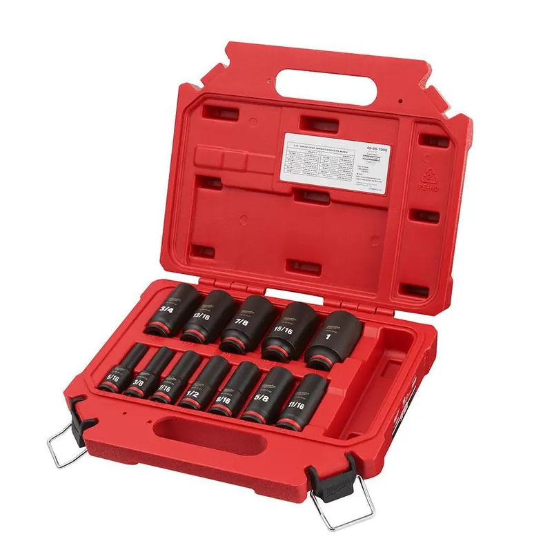Milwaukee 49-66-7006 Impact Socket 12PC 3/8in Drive SAE DP 6Point Tool Set