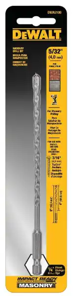 DeWalt DWA5100 5/32-in x 4-in x 6-in Impact Ready Masonry Bit