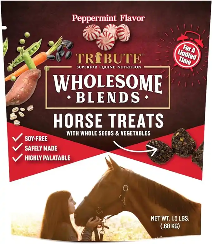 Kalmbach Tribute Wholesome Blends Soy-Free Peppermint Flavored Horse Treats, 1.5lbs