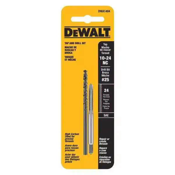 DeWalt Drill and Tap Set 10"-24NC Thread 2 pcs DWA1404
