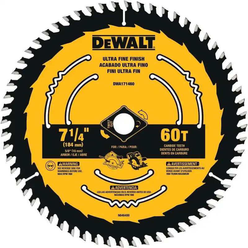 DeWalt 7-1/4" 60T Blister Saw Blade DWA171460