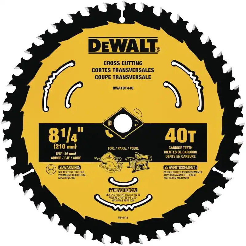 DeWalt 8-1/4" 40T Circular Saw Blade DWA181440