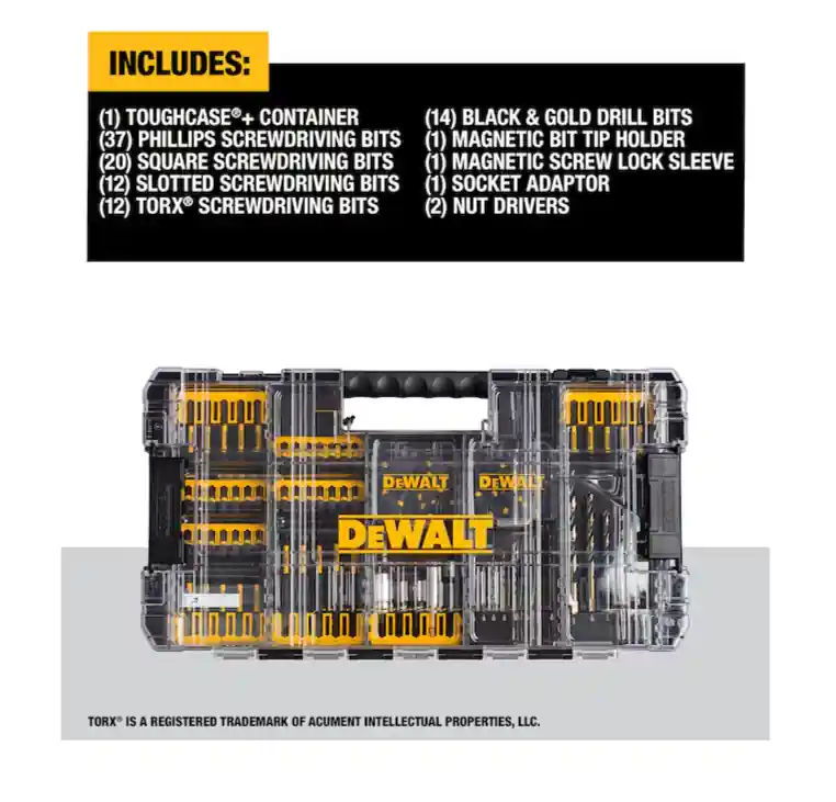 DeWalt DWANGFT100SET Impact Driver Bit (100-Piece)