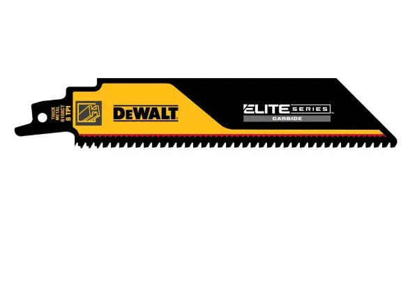 DeWalt DWAR6018CT-1 ELITE SERIES Reciprocating Saw Blade 1pk Carbide Tipped 6in 8 TPI Metal Cutting