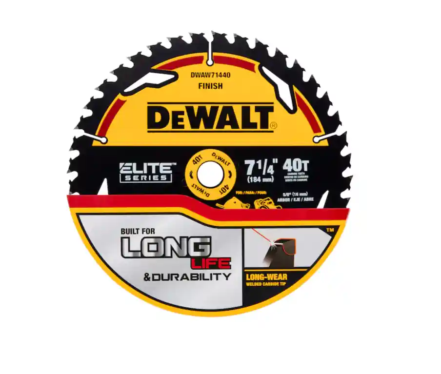 DeWalt DWAW71440 ELITE SERIES 7-1/4-in 40-Tooth Fine Finish Tungsten Carbide-tipped Steel Circular Saw Blade