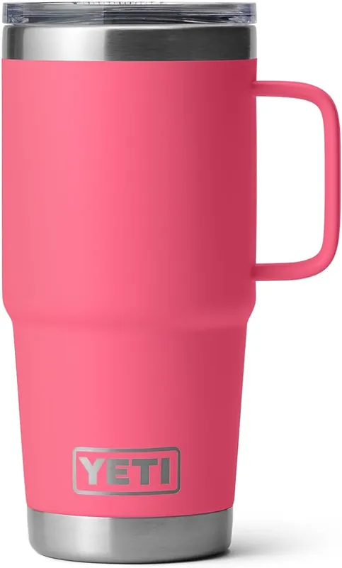 YETI 20 oz. Rambler Travel Mug with Stronghold Lid - Tropical Pink