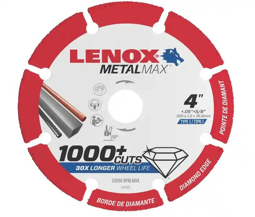 DEWALT 1972920 Lenox Tools METALMAX Cut Off Wheel, Diamond Edge, 4-Inch x 5/8-Inch (1972920)