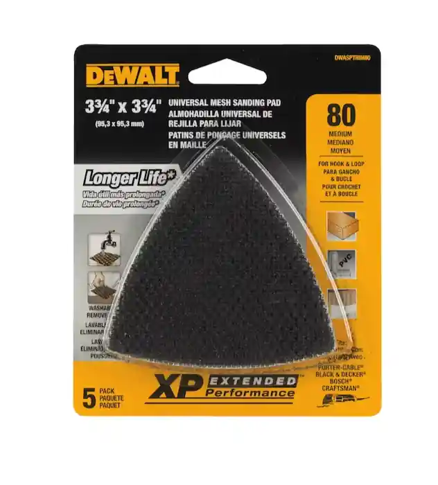 DEWALT DWASPTRIM80 80 Oscillating Tool Sandpaper-Grit 5 pack