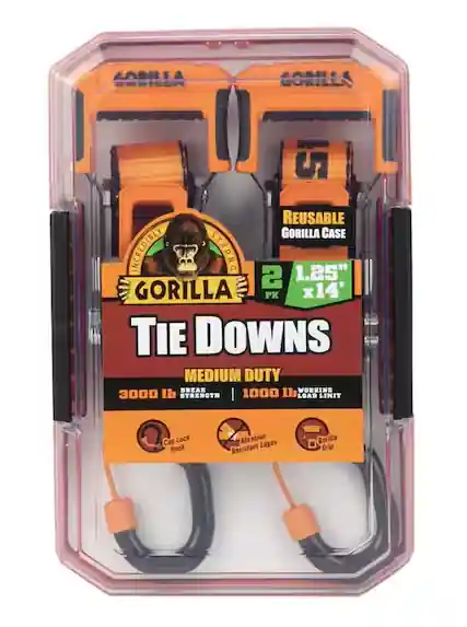 Erickson 14 ft. x 1.25 in. Medium Duty Tie Down Ratchet Strap (2-Pack)