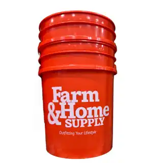 Farm & Home Logo 5 Gallon Bucket Orange