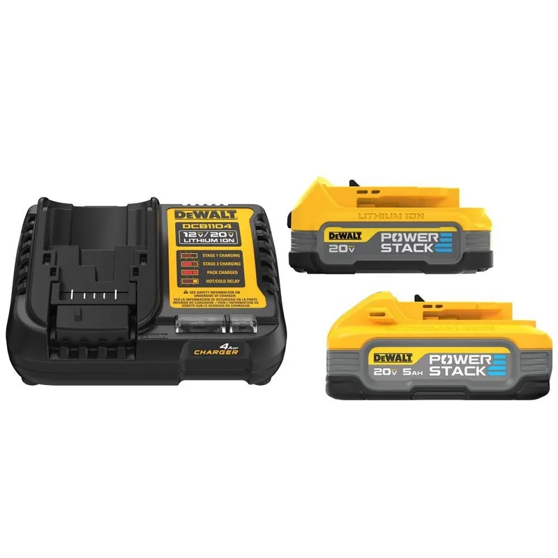 DEWALT Powerstack 20V Lithium-Ion 5.0 Ah and 1.7 Ah Batteries, FLEXVOLT 20V/60V MAX Lithium-Ion 6.0Ah Battery and Charger