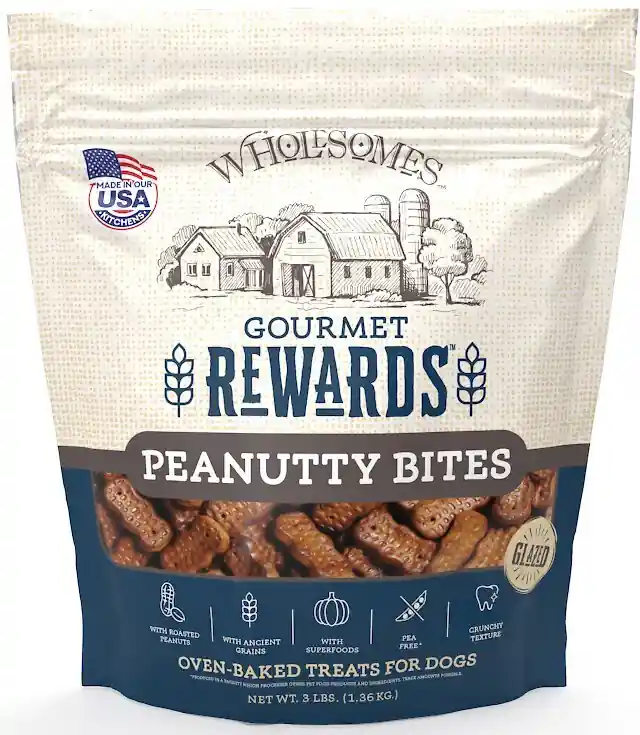 Wholesomes Rewards Peanutty Bites Biscuit Dog Treats 3lbs