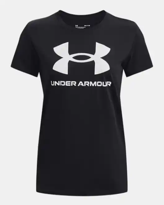 Under Armour Women‘s UA Rival Logo Short Sleeve Sportstyle Tee- Black