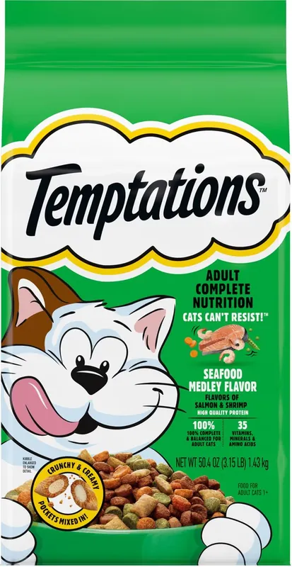 Temptations Seafood Medley Flavor Adult Dry Cat Food 3.15lb
