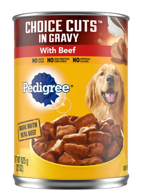 PEDIGREE® Choice Cuts Adult Wet Dog Food, in Gravy with Beef - 22oz can