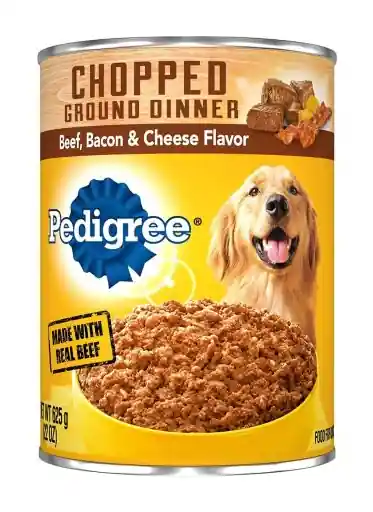 PEDIGREE® Wet Dog Food Chopped Ground Dinner with Beef, Bacon & Cheese Flavor 22 oz can